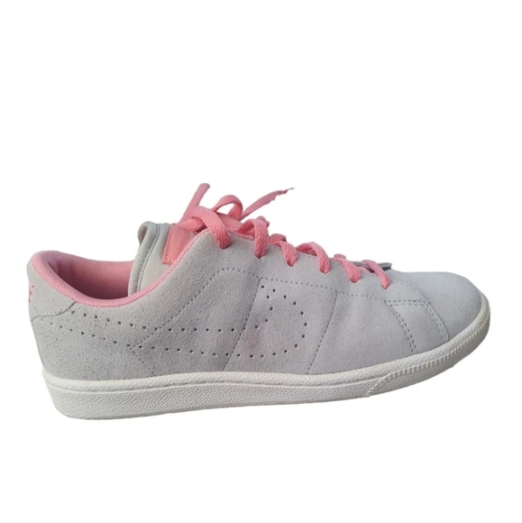 Nike Tennis Classic Premium GS Grey Suede Pink swoosh tick 5 uk 38 eu - Picture 4 of 7
